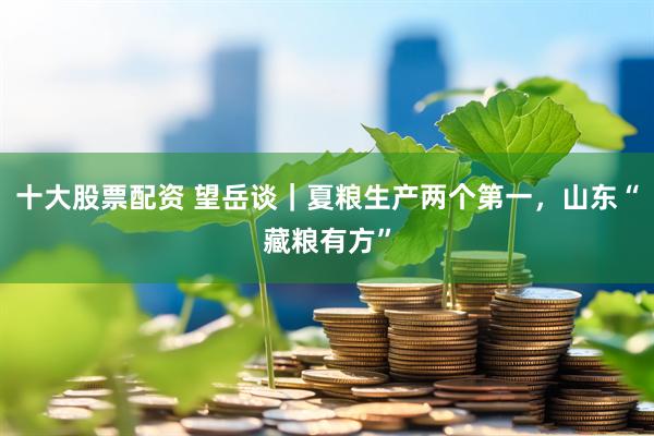 十大股票配资 望岳谈｜夏粮生产两个第一，山东“藏粮有方”